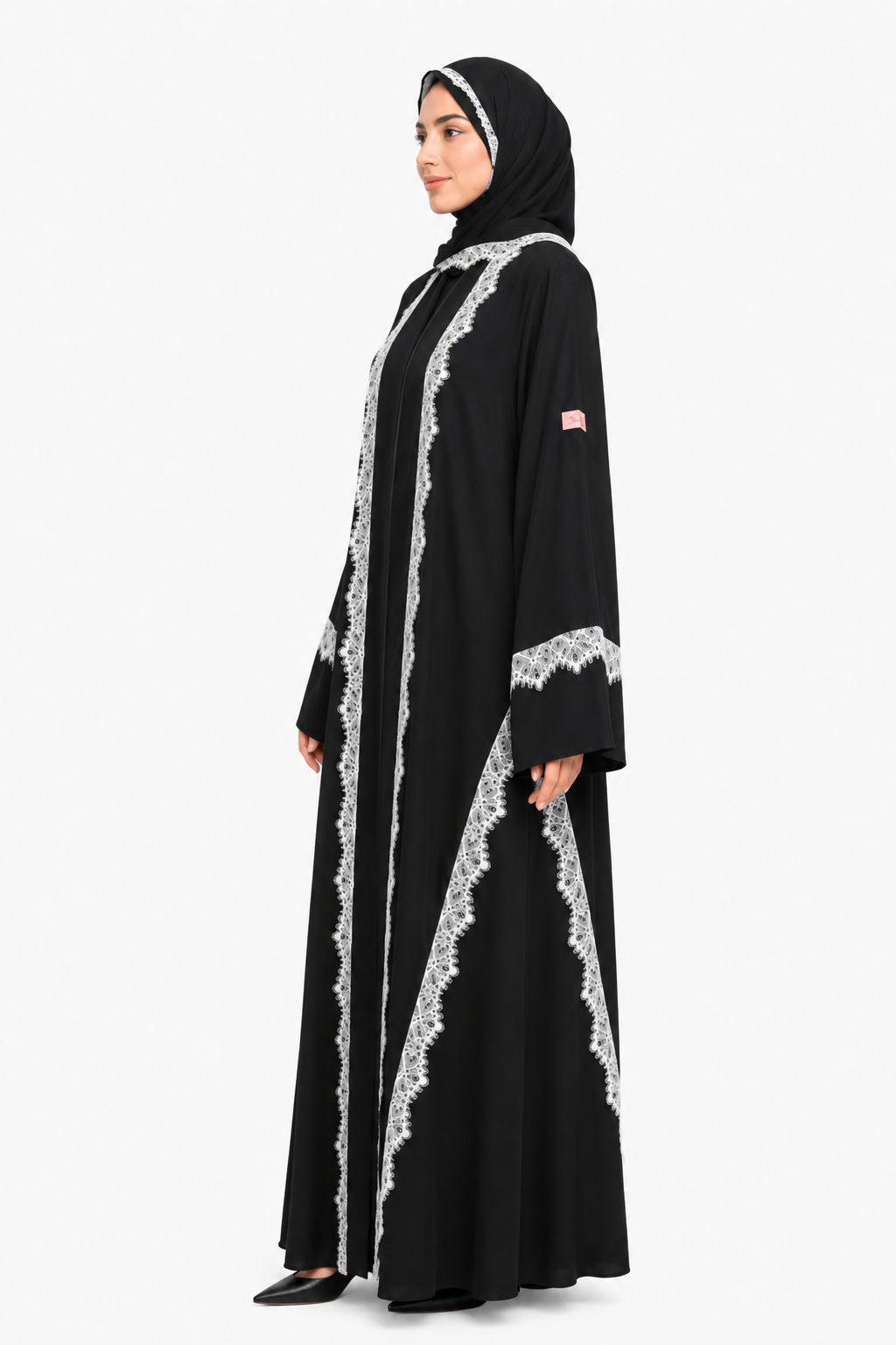 Midnight Ivory Dentelle Abaya 10010