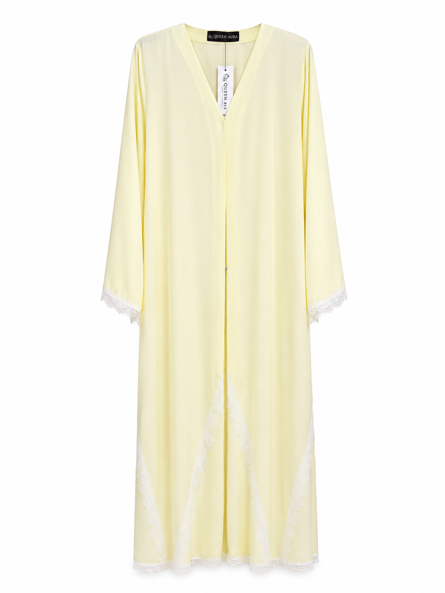 Lemon Dentelle Abaya 10038