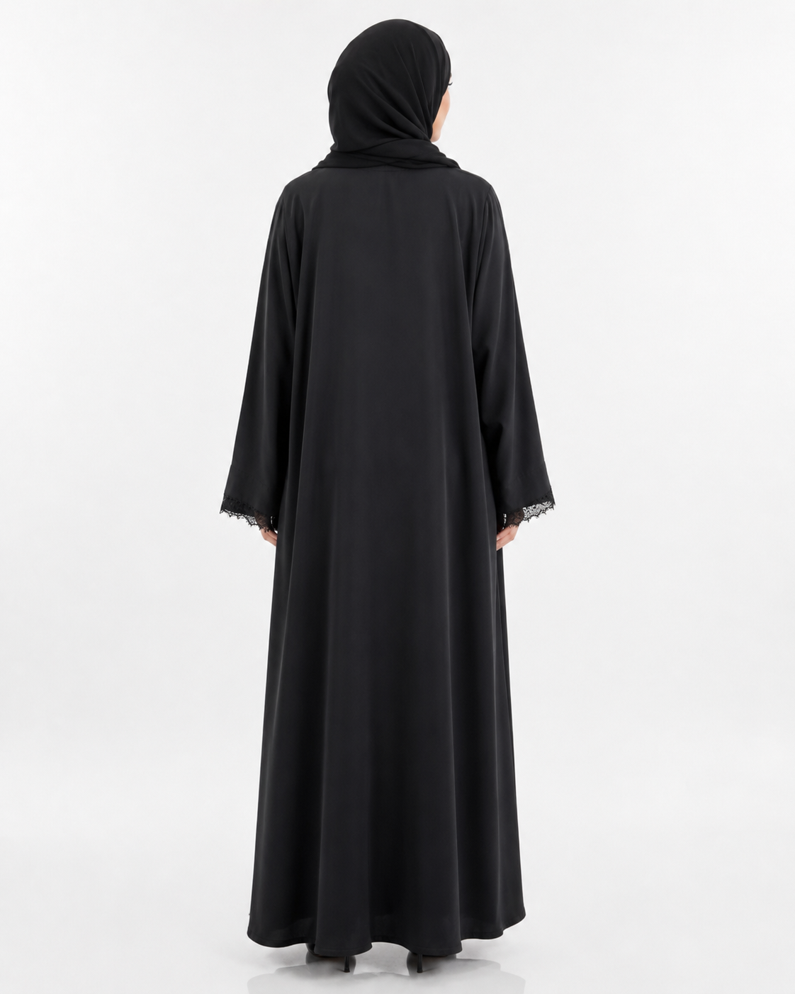 Noir Wave Dentelle Abaya 10050