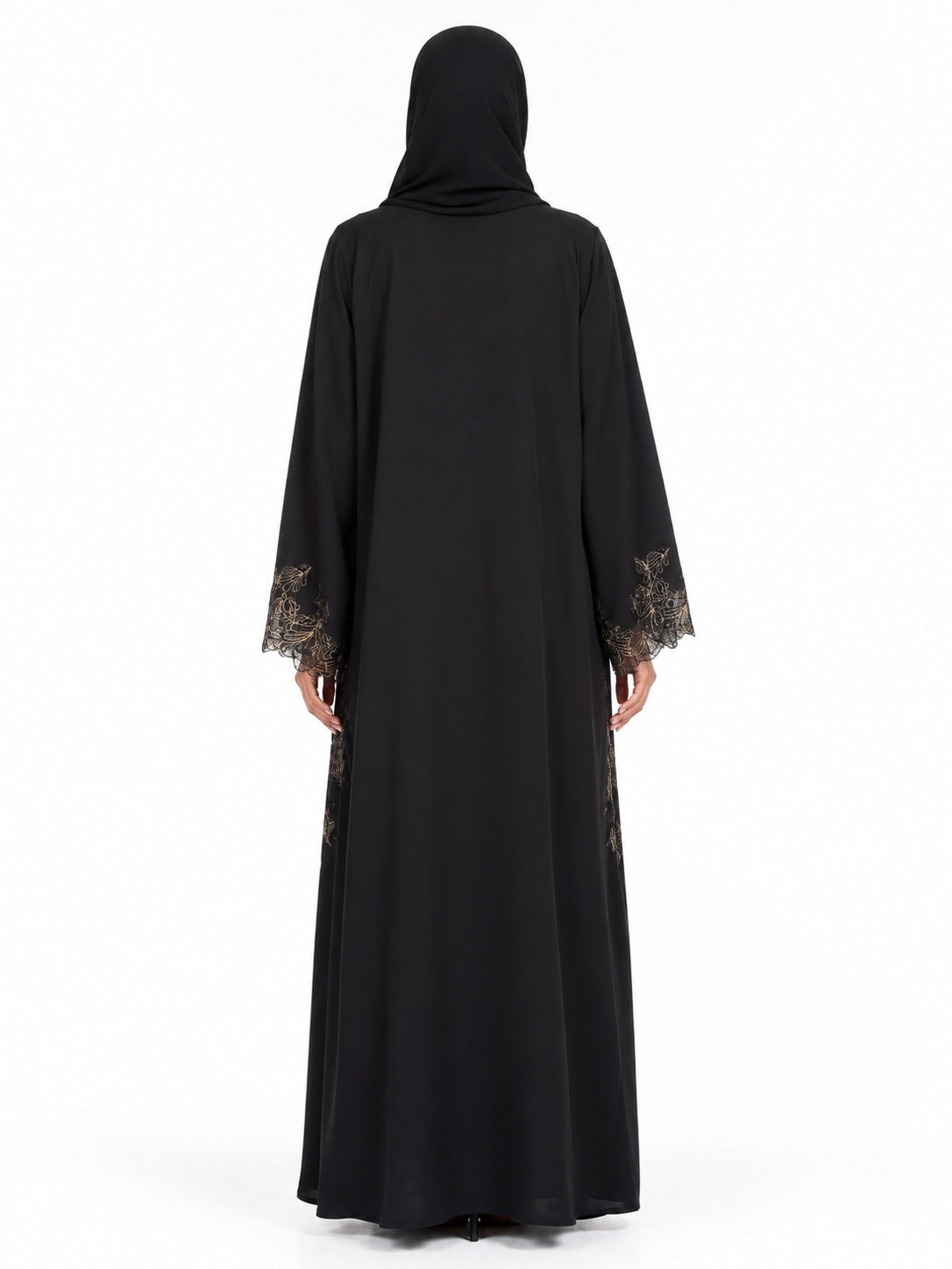 Golden Fleur Dentelle Abaya 10063