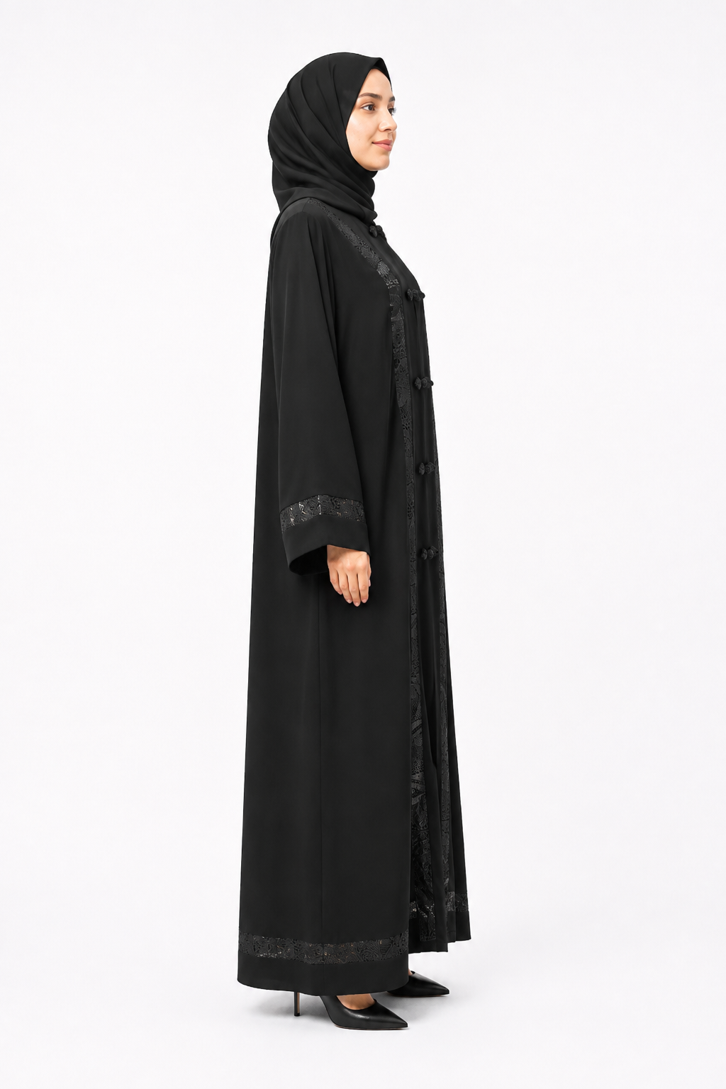 Noir Dentelle Heritage Abaya 10061