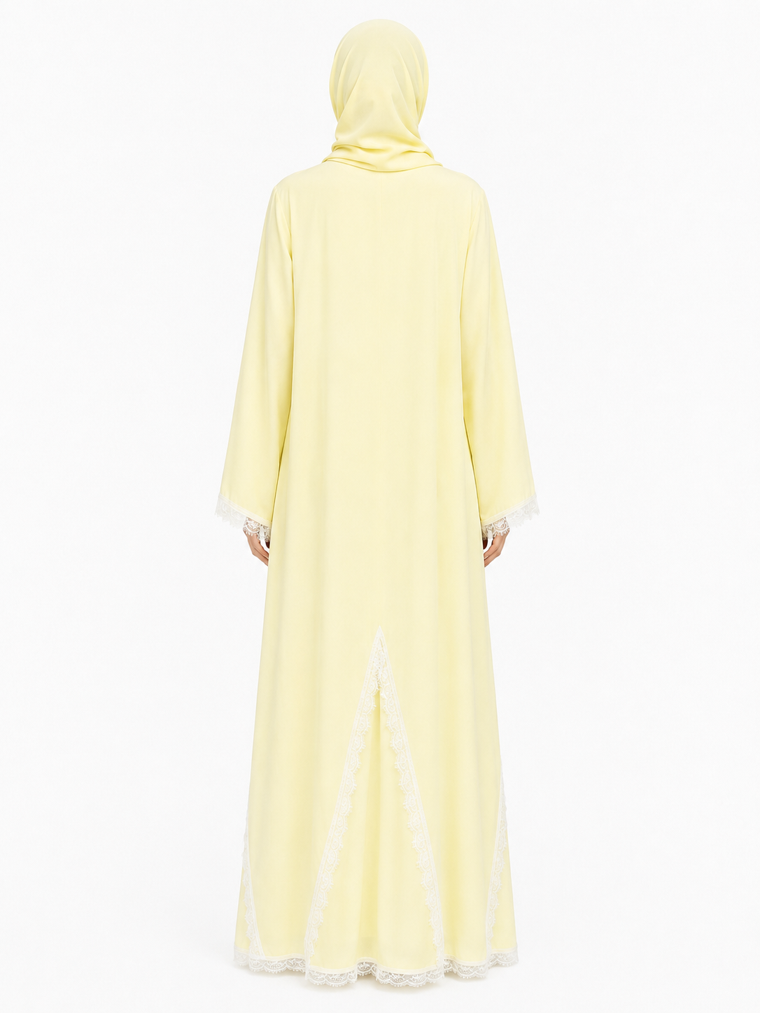 Lemon Dentelle Abaya 10038