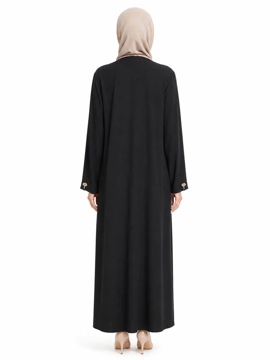 Noir Fleur Button Abaya 10016-46