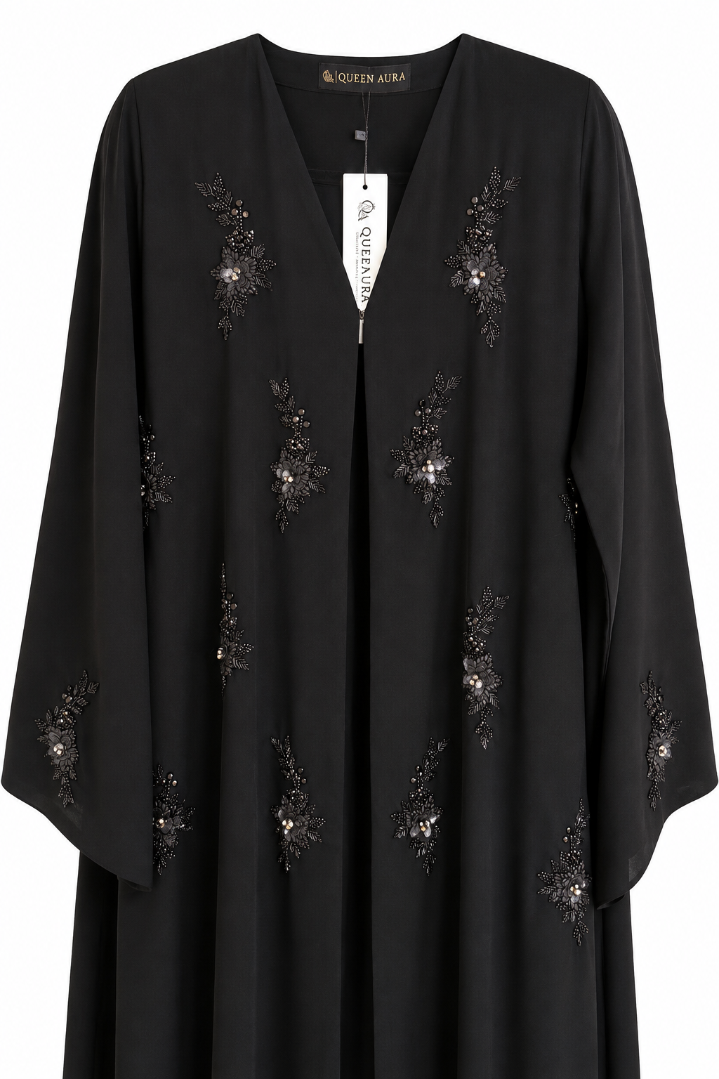 Floral Noir Abaya 10026