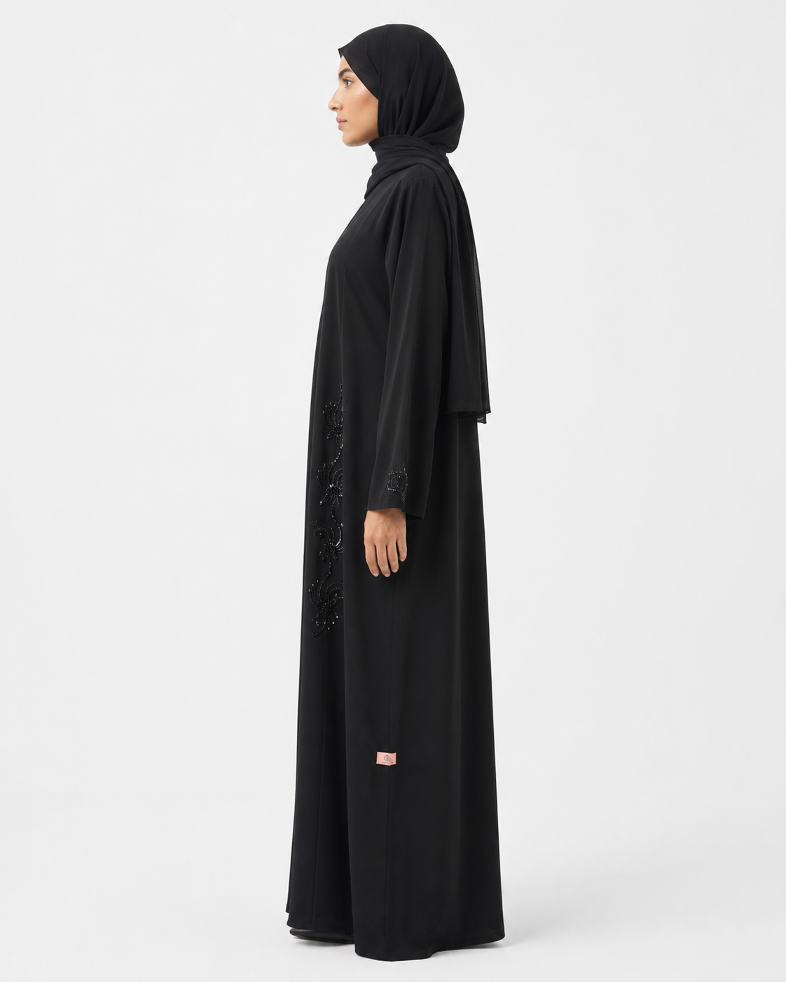 Noir Vine Embellished Abaya 10072