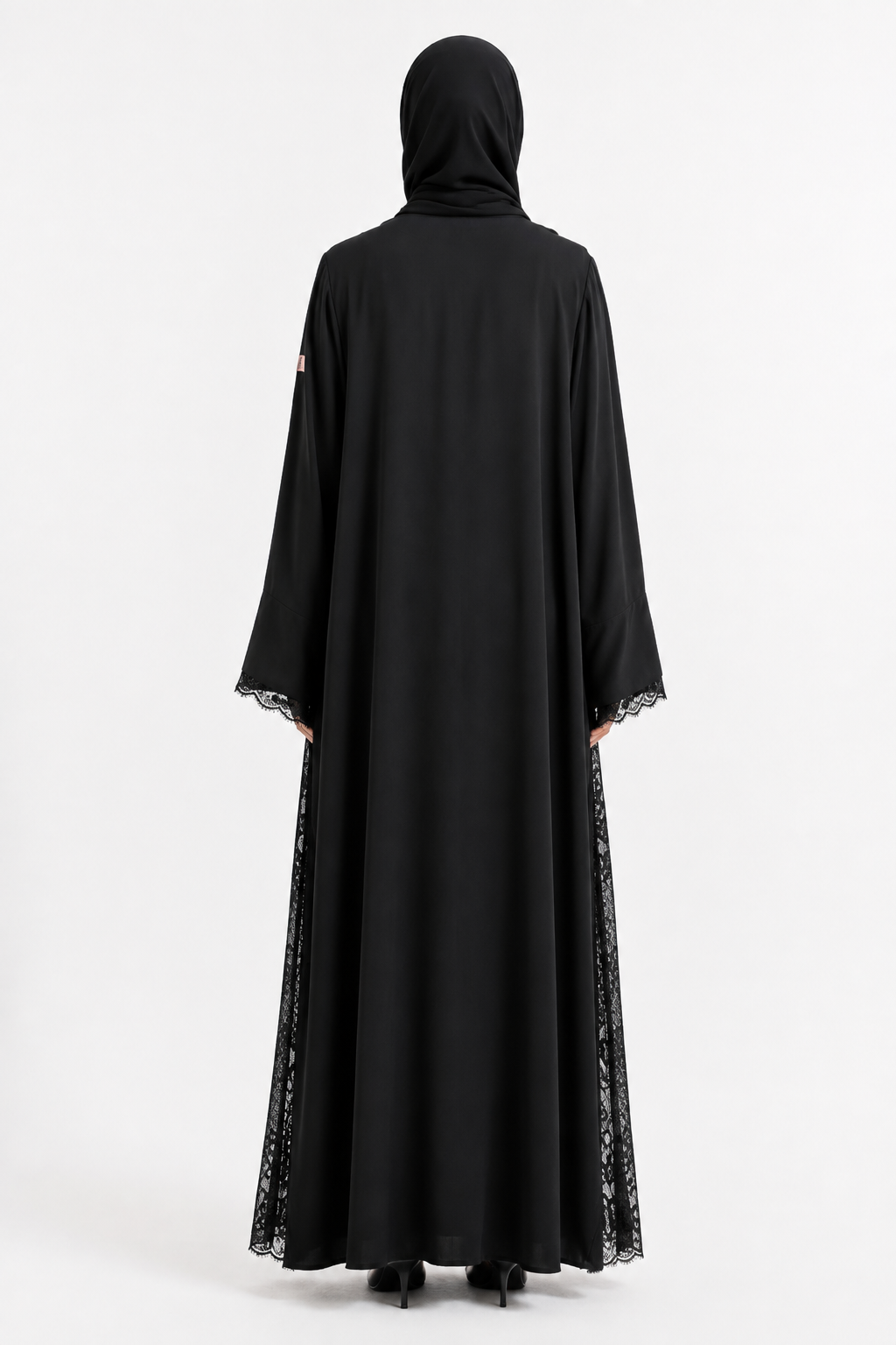 Noir Dentelle Flow Abaya 1004-52