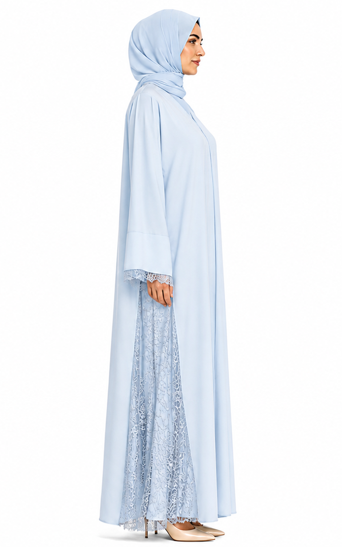Celestial Blue Dentelle Abaya 1008