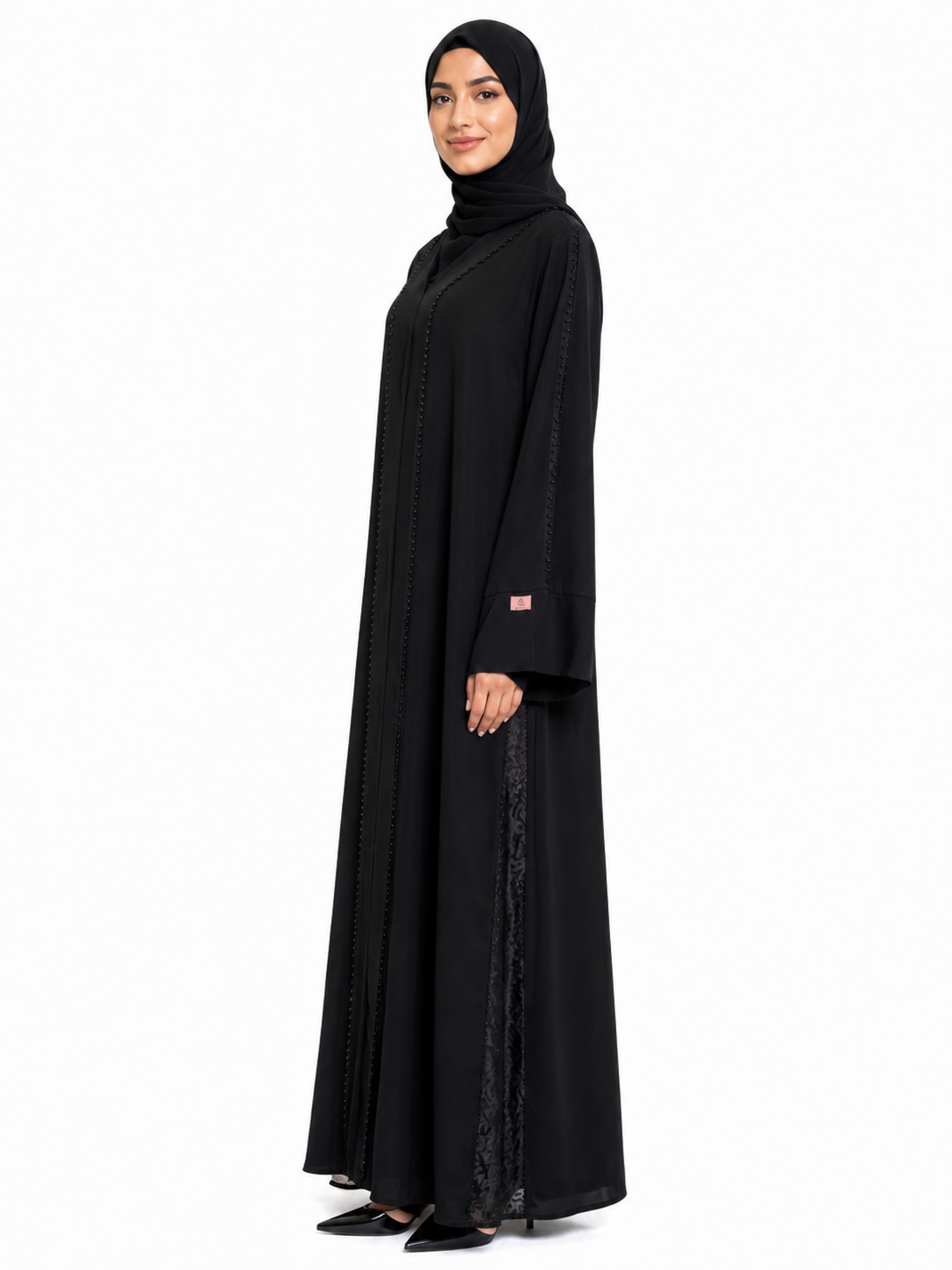 Noir Beaded Elegance Abaya 10078