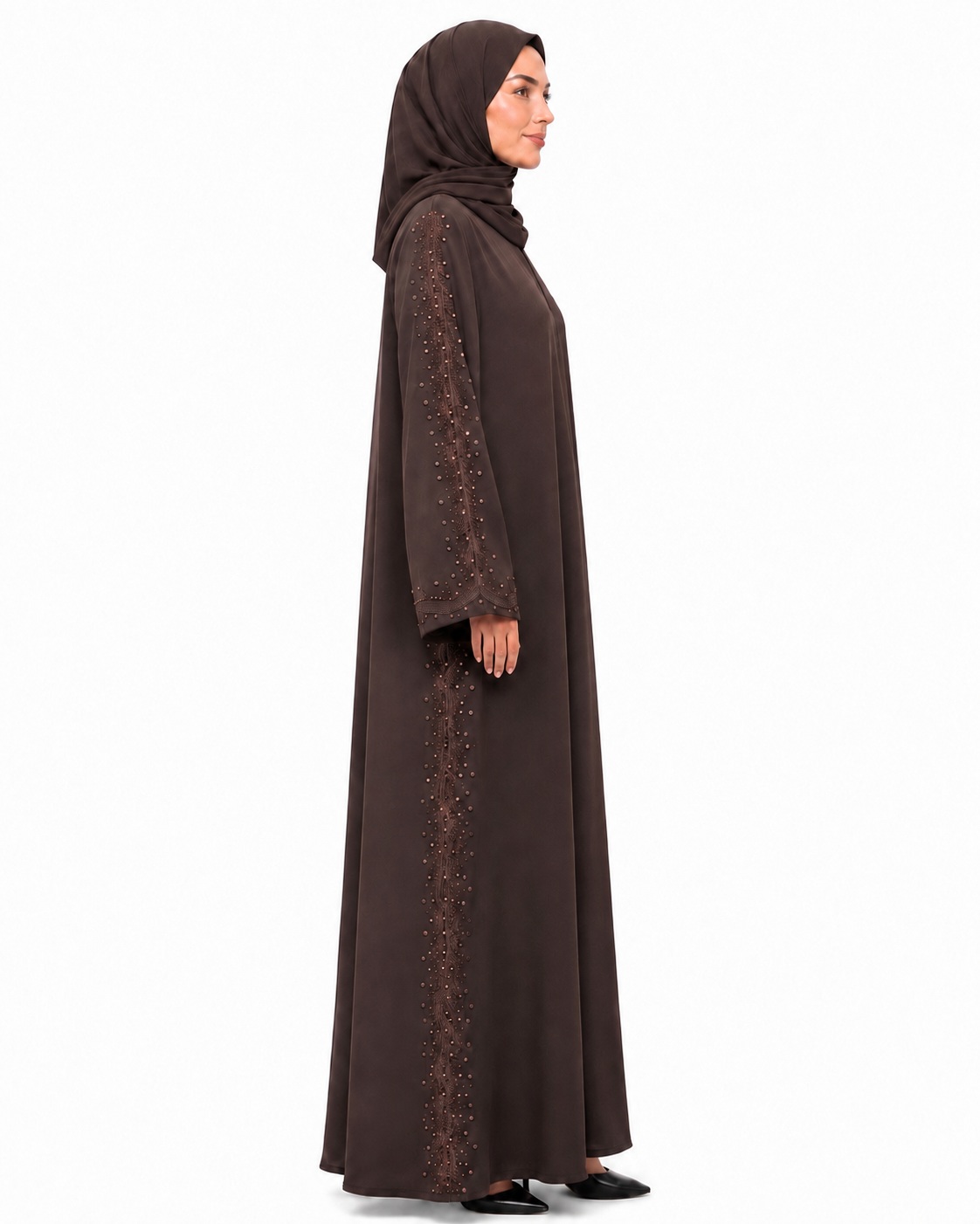 Mocha Ember Crystal Abaya 10066