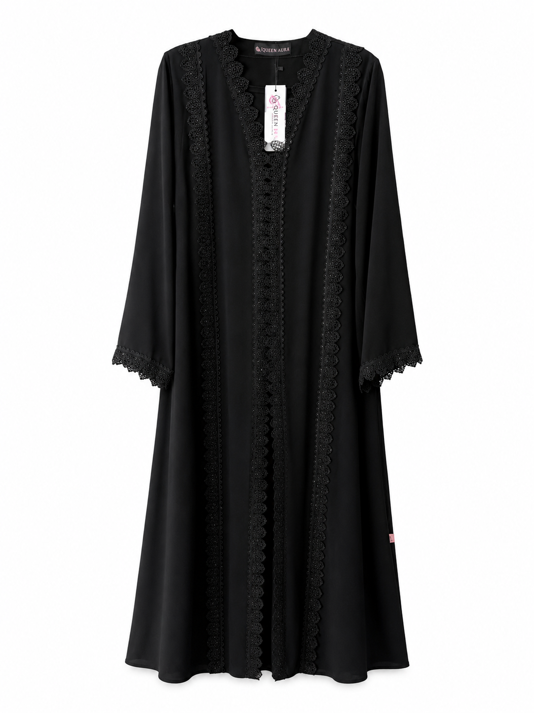 Noir Dentelle Majesty Abaya 10034