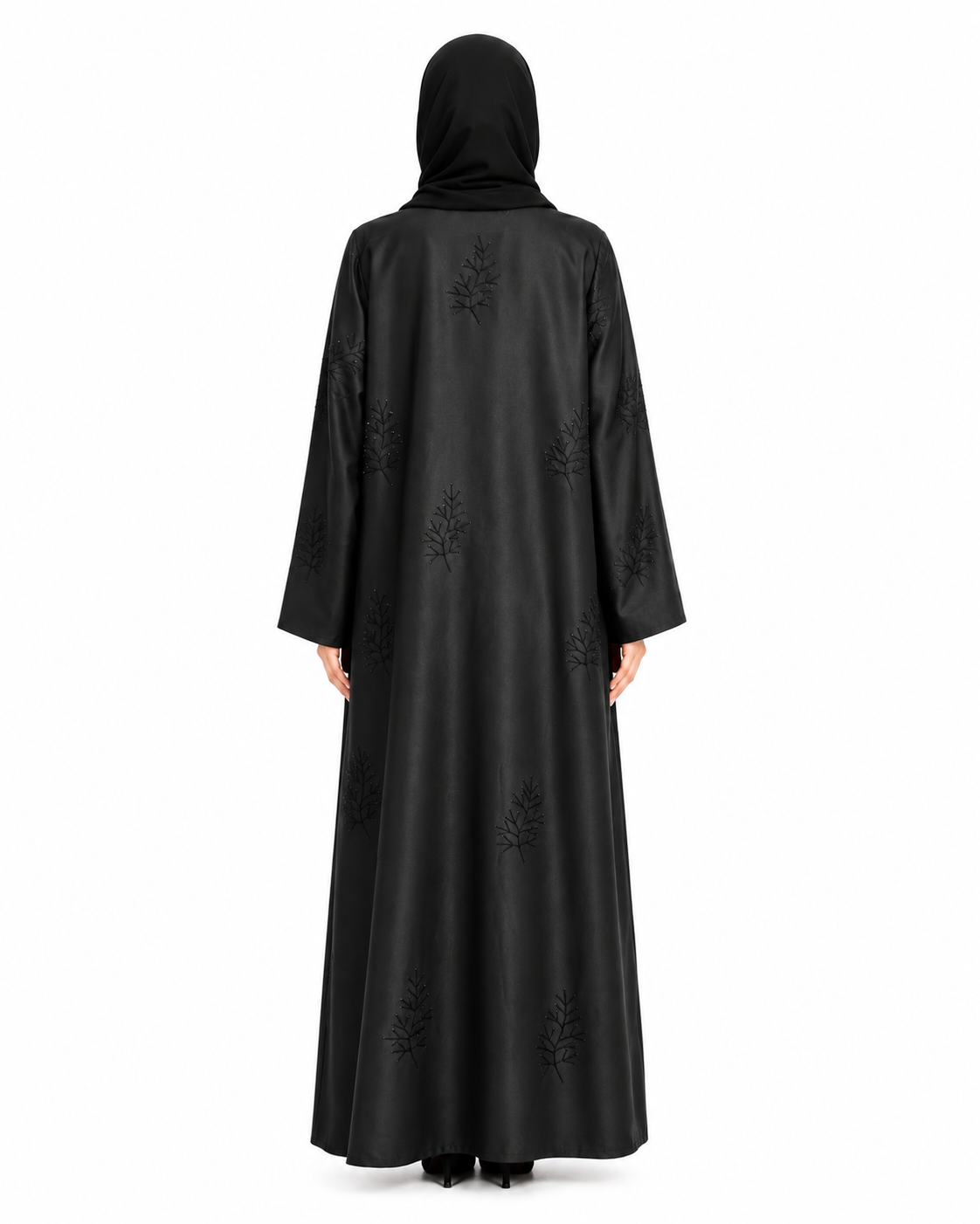 Noir Leaf Elegance Abaya 10022