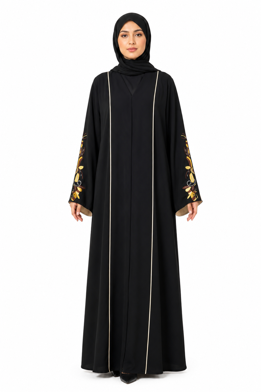 Golden Ember Embroidered Abaya 10062