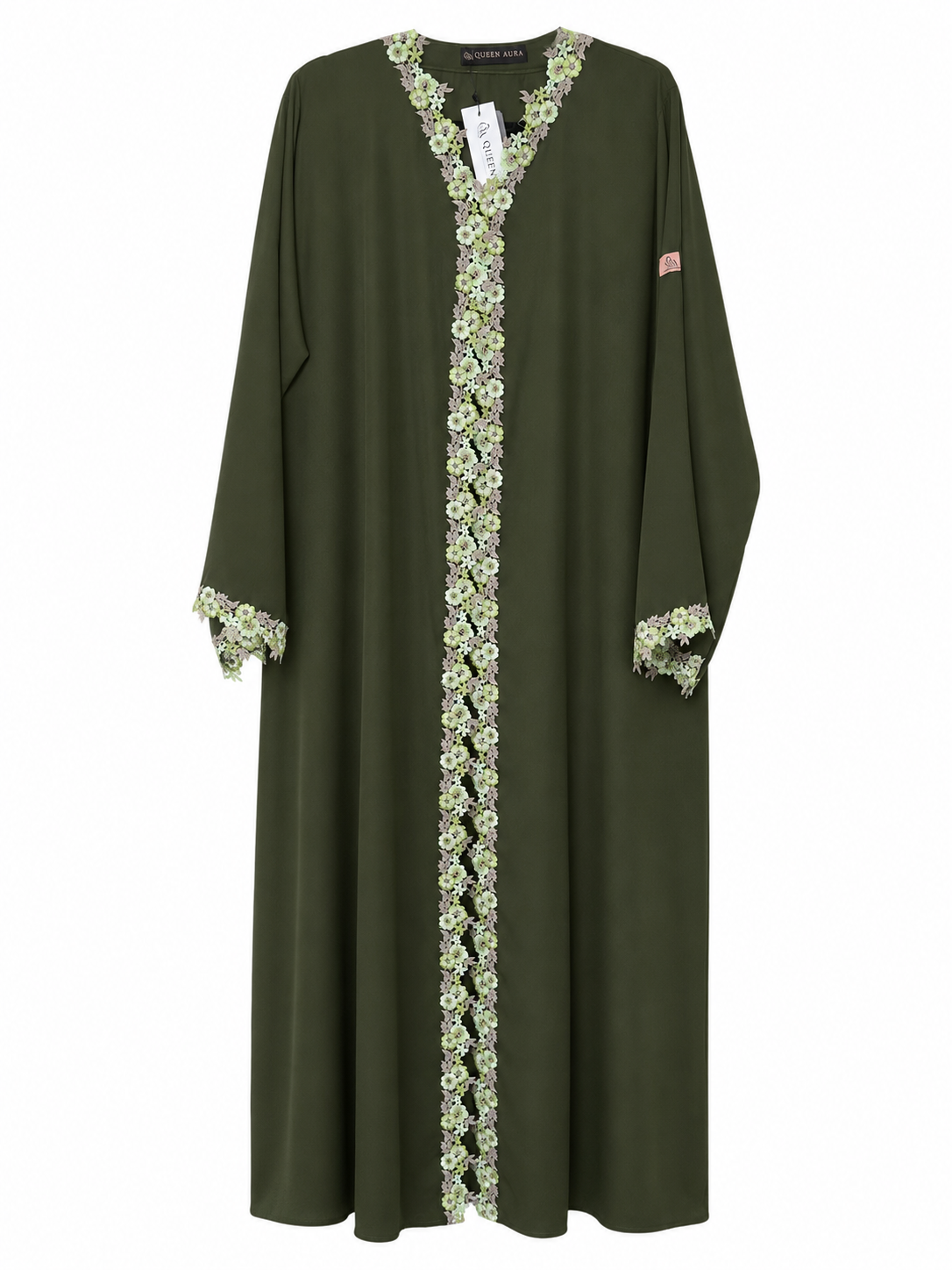 Olive Blossom Dentelle Abaya 10036
