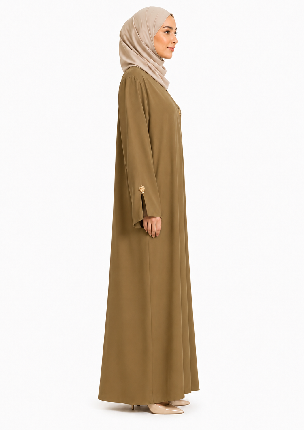 Antique Olive Elegance Abaya 10039