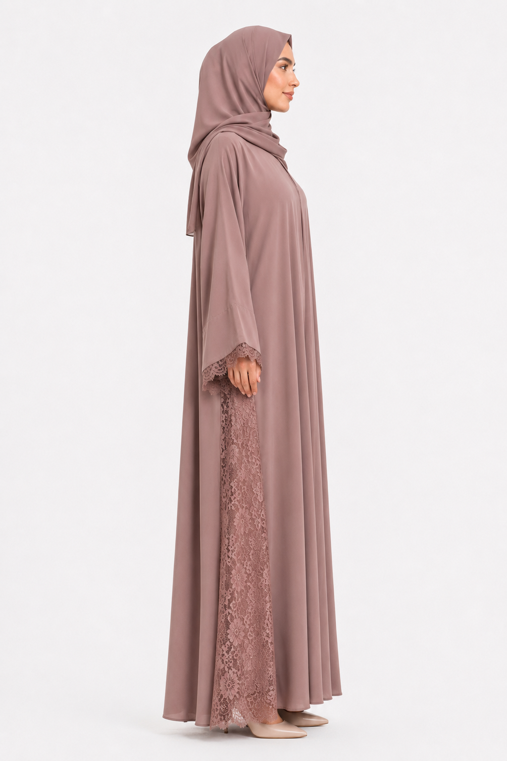Veil Dentelle Abaya 1002-43