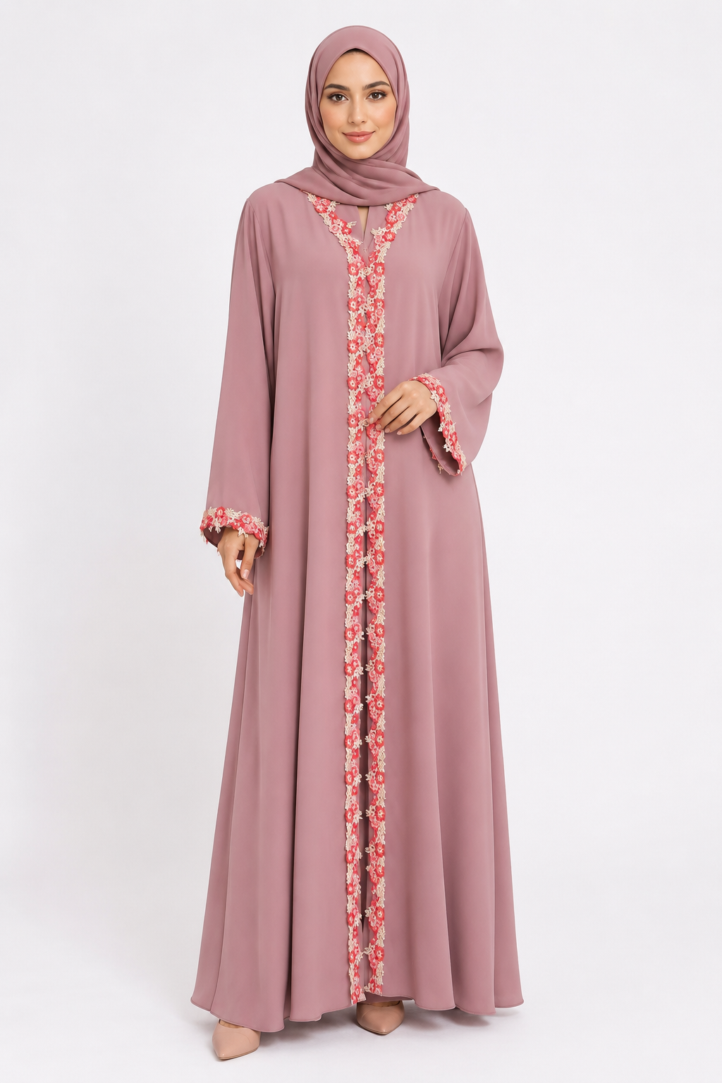Rose Petal Blossom Abaya 10076