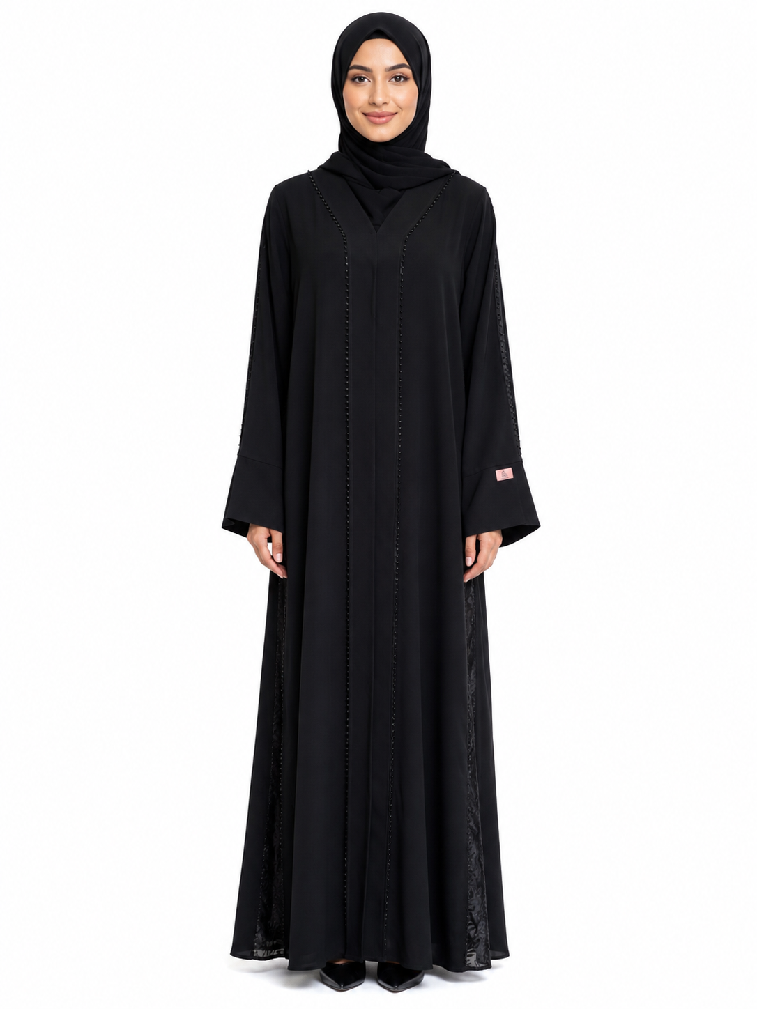 Noir Beaded Elegance Abaya 10078