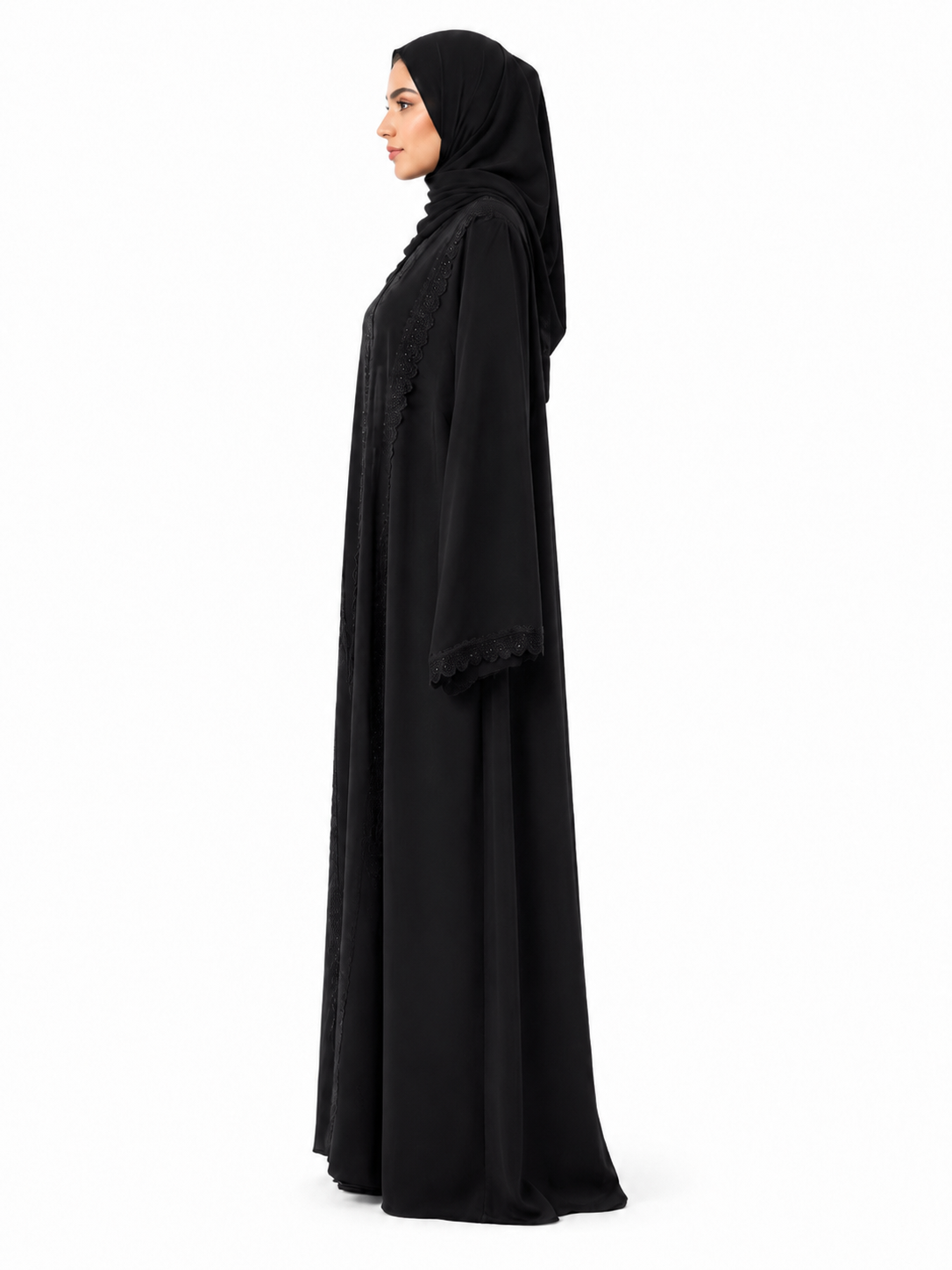 Noir Dentelle Majesty Abaya 10034
