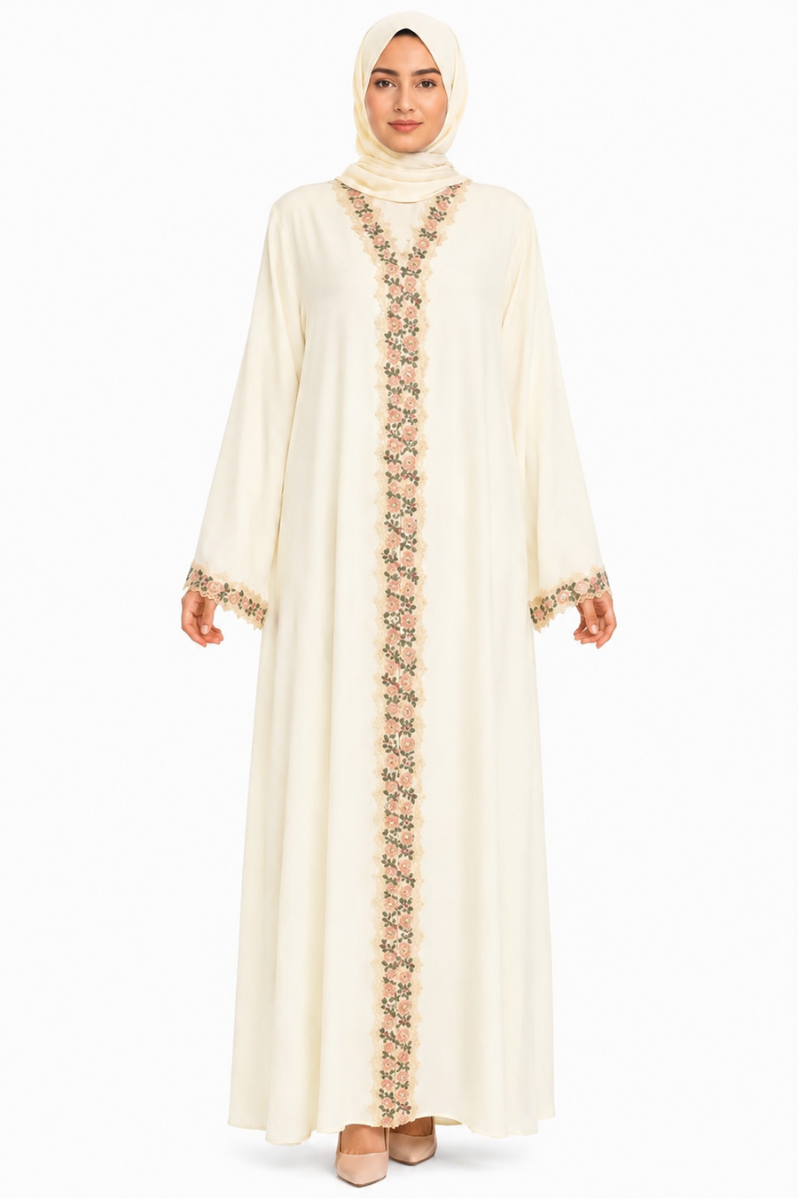 Ivory Rose Garden Abaya 1005