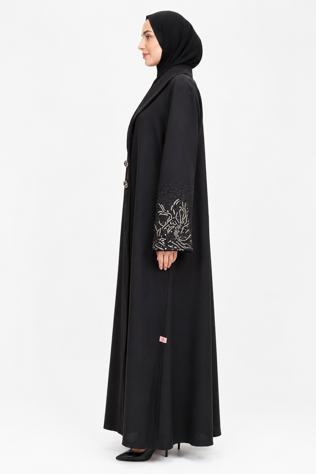 Noir Golden Fern Abaya 10025