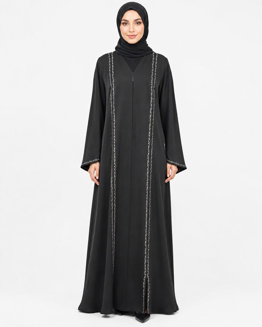 Silver Whisper Abaya 10058