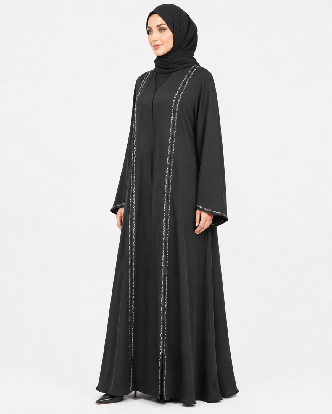 Silver Whisper Abaya 10058