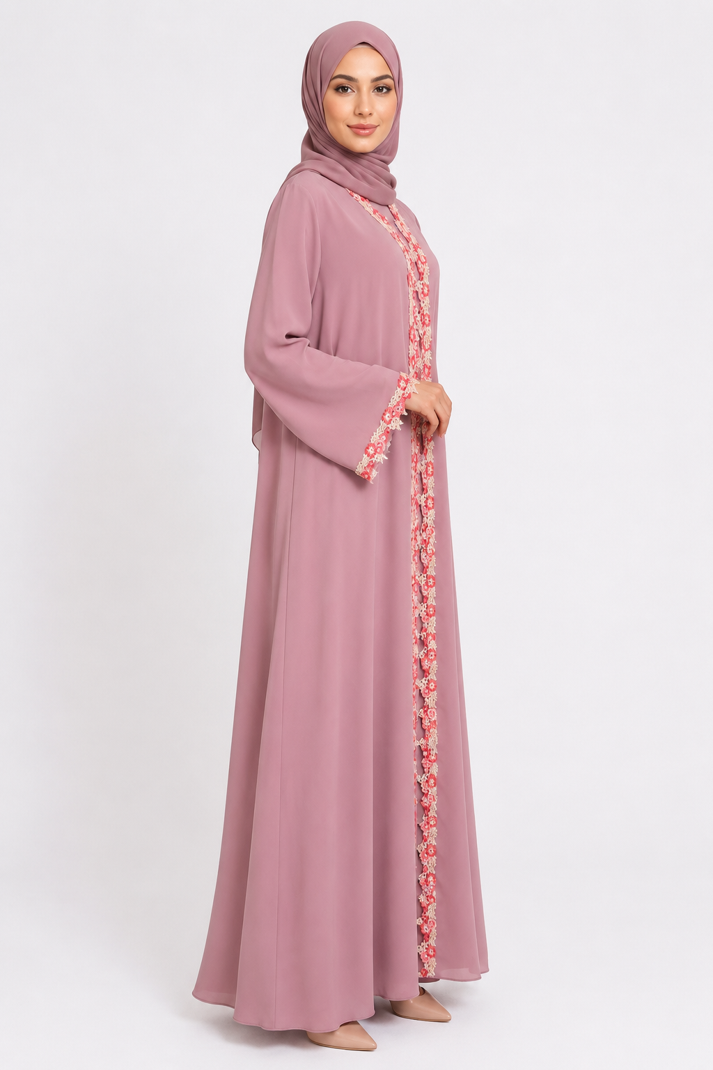 Rose Petal Blossom Abaya 10076