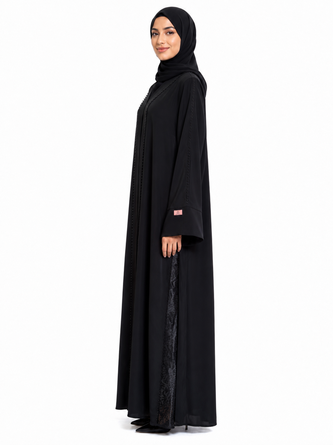 Noir Beaded Elegance Abaya 10078