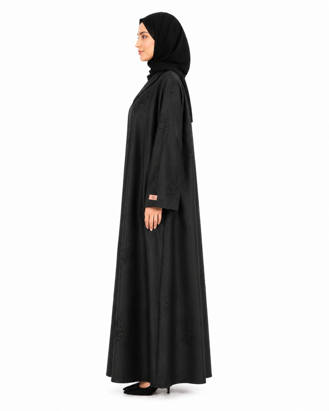 Noir Leaf Elegance Abaya 10022