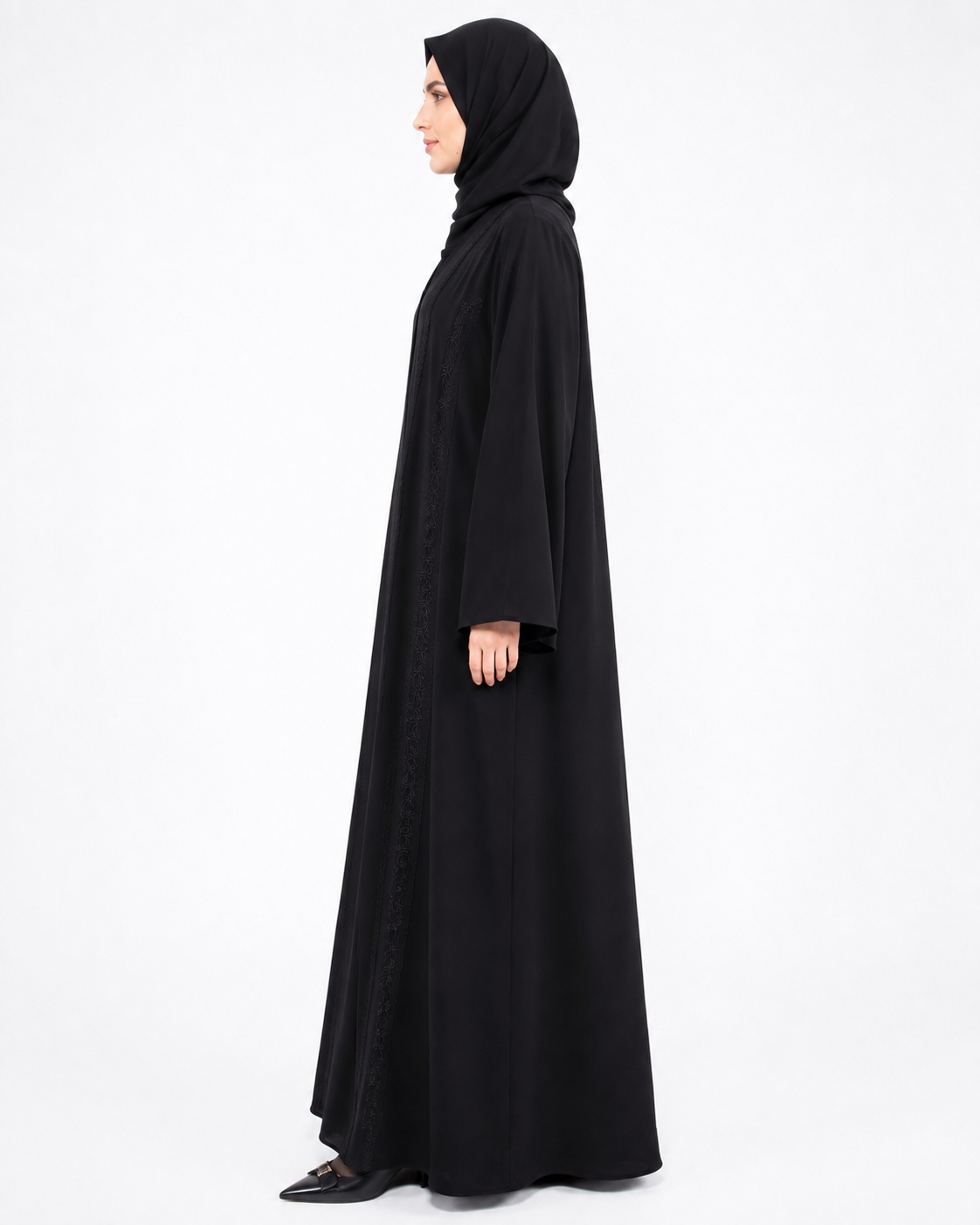 Noir Elegance Abaya 10014