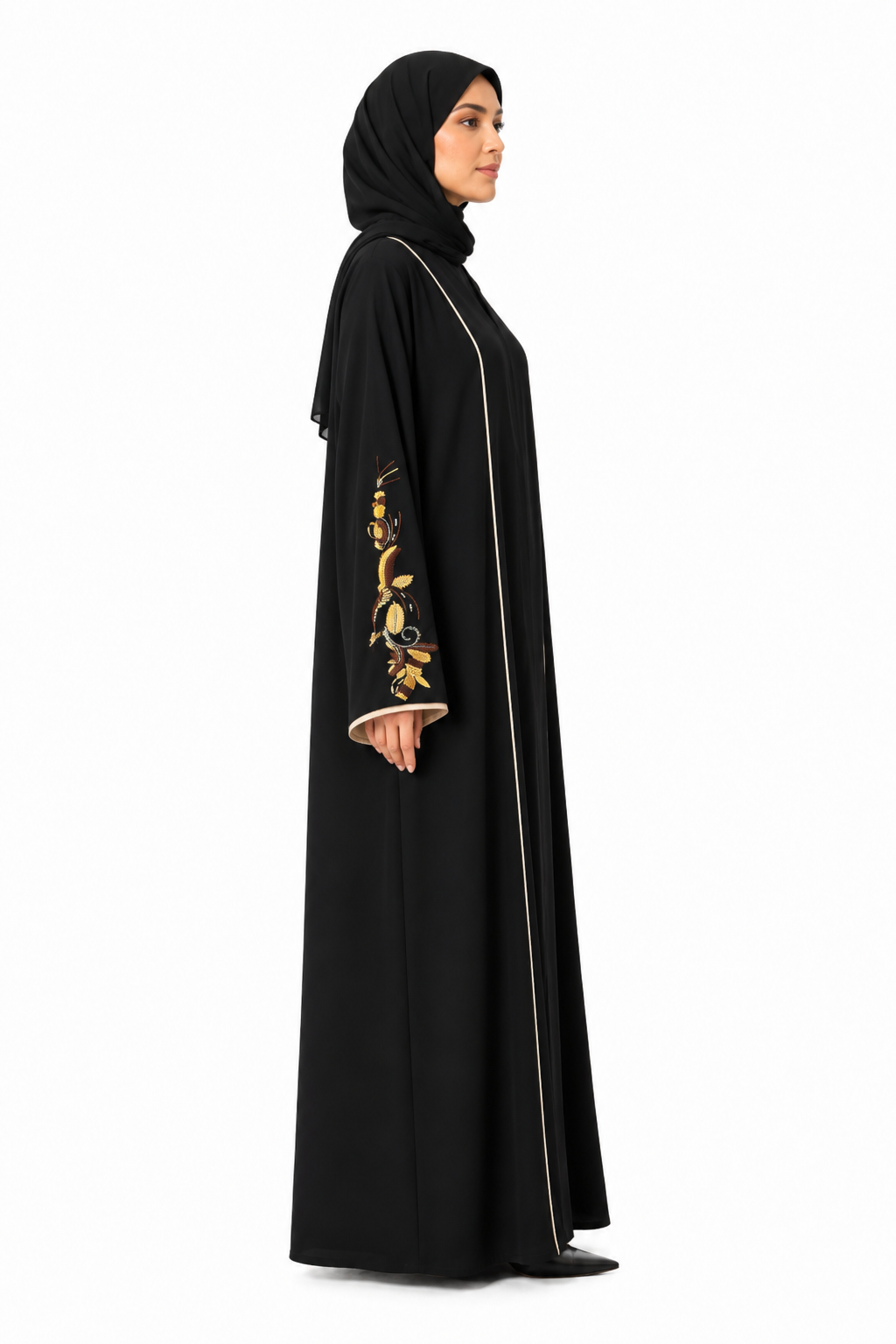 Golden Ember Embroidered Abaya 10062