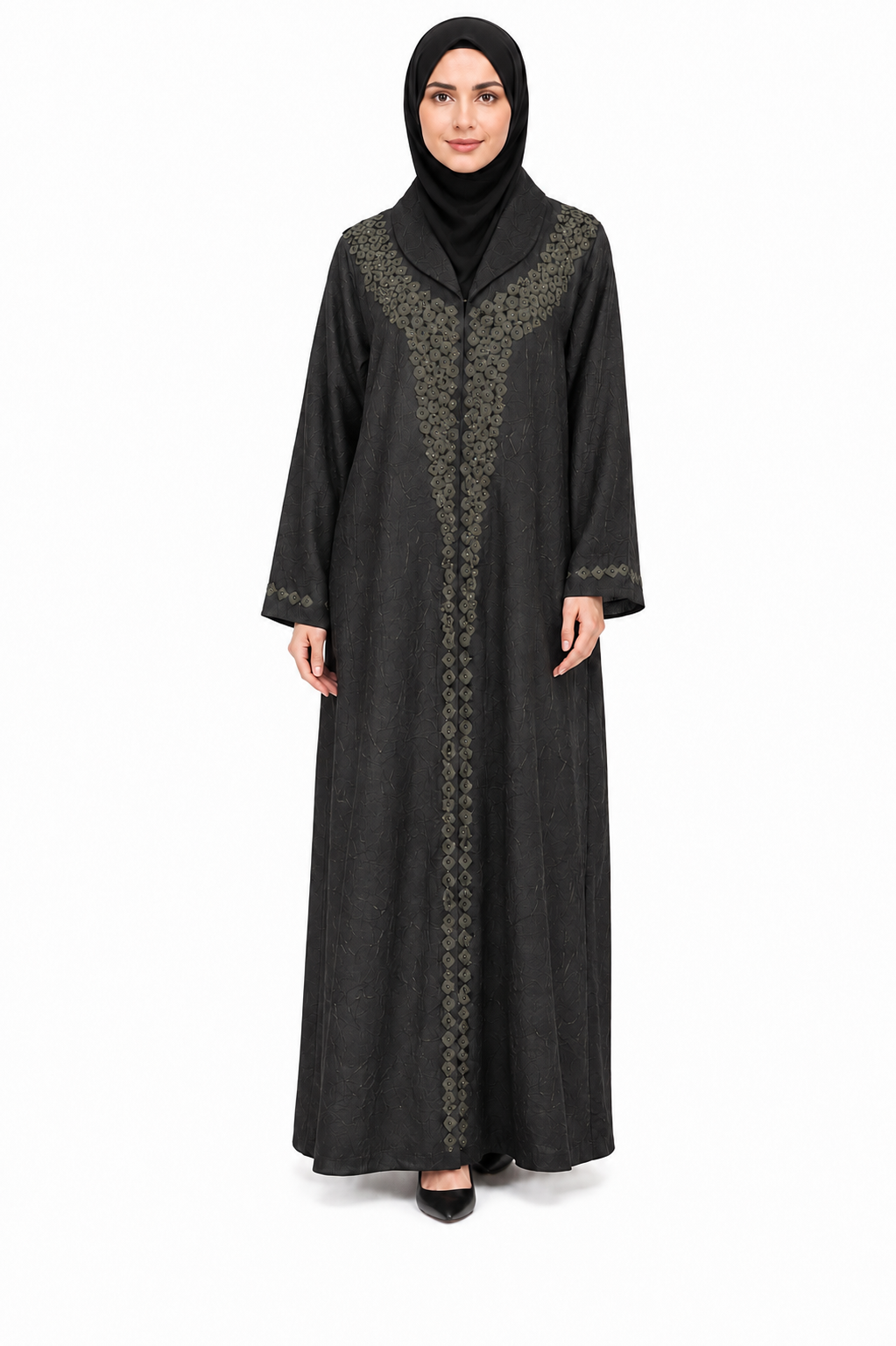 Noir Olive Heritage Abaya 10024