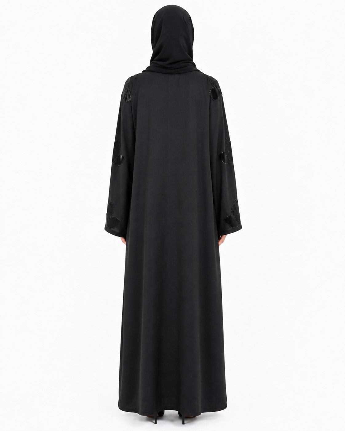 Noir Petal Abaya 10056