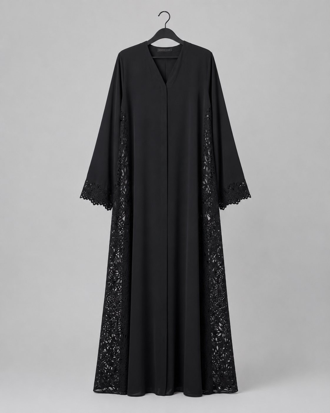 Noir Botanical Dentelle Abaya 10083