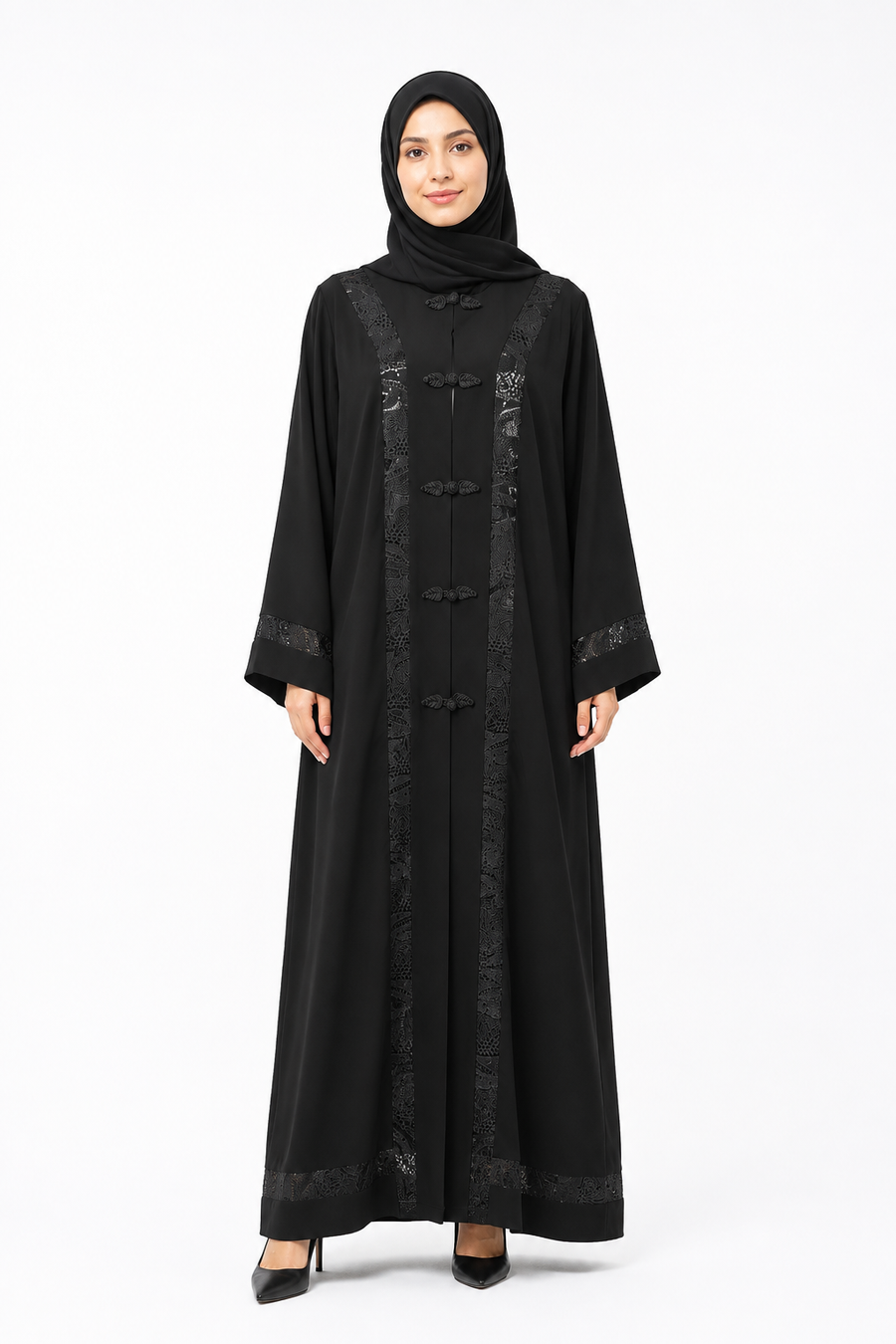 Noir Dentelle Heritage Abaya 10061