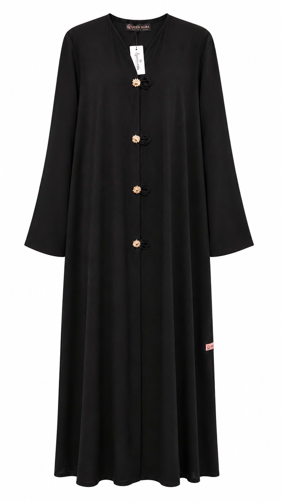 Noir Fleur Button Abaya 10016-46