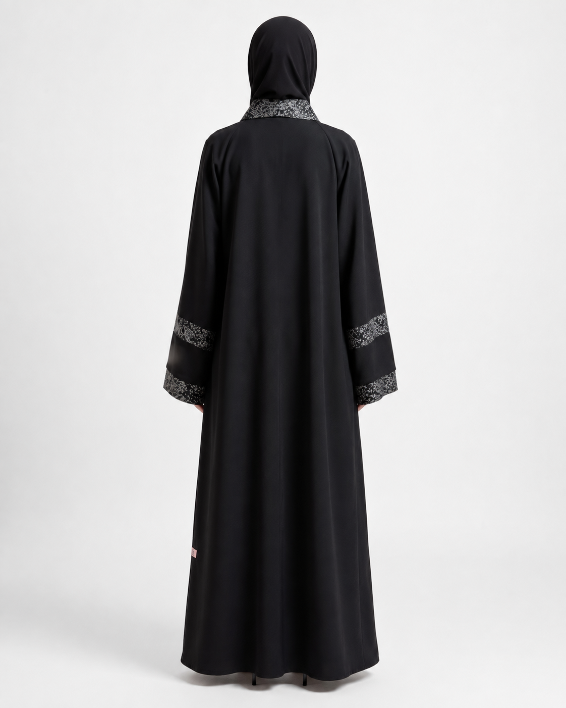 Noir Silver Prestige Abaya 10081
