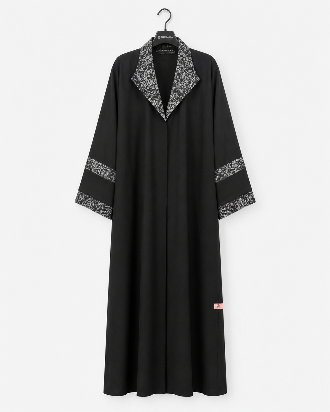 Noir Silver Prestige Abaya 10081