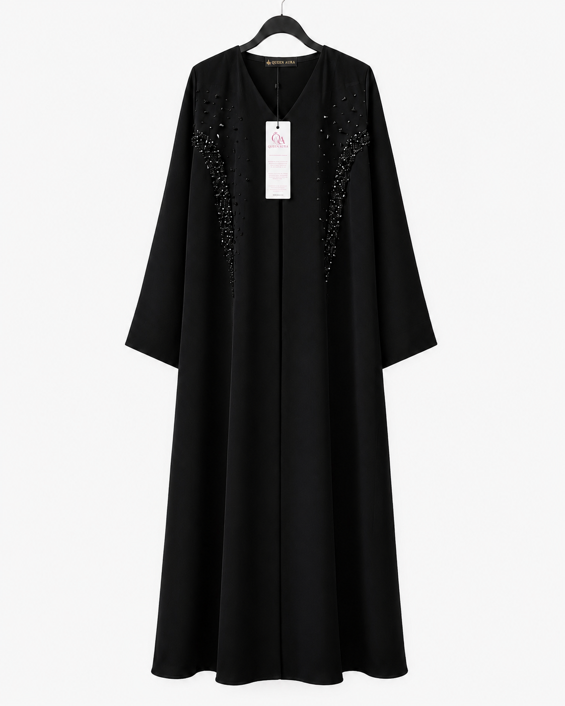 Noir Crystal Wave Abaya 10057