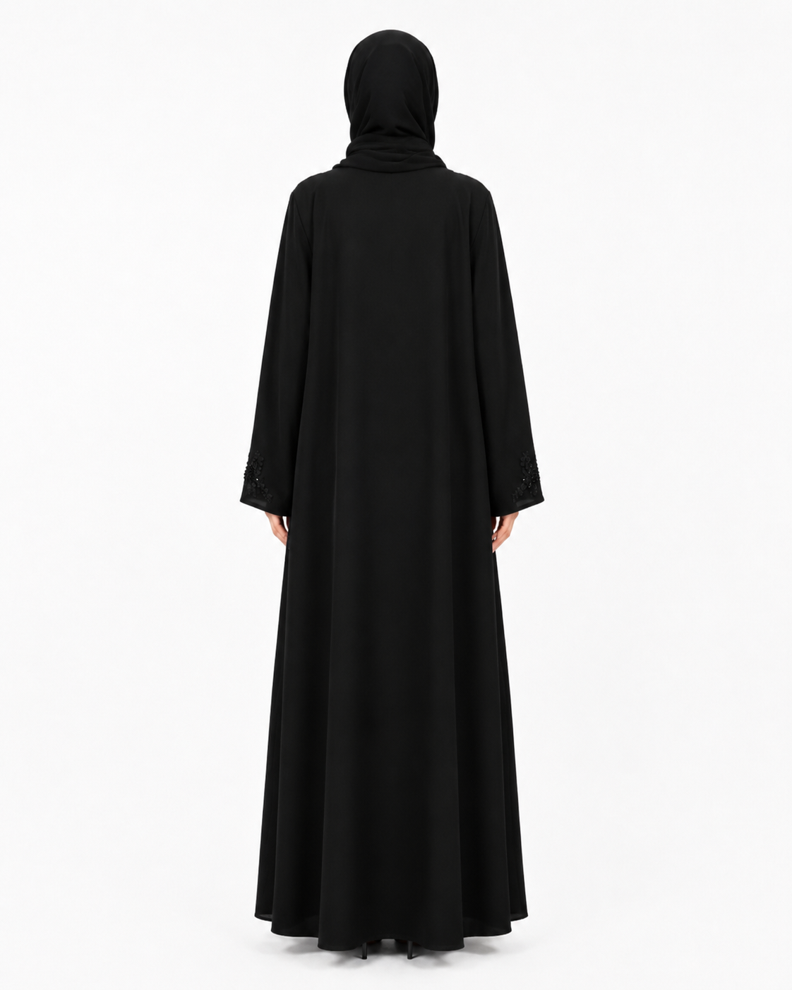 Noir Midnight Petal Abaya 10077