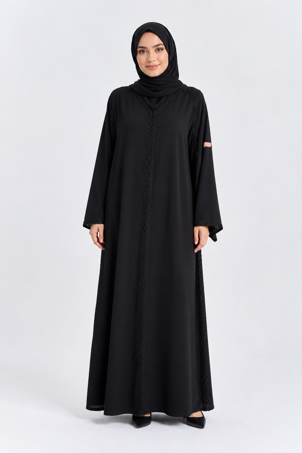 Noir Loop Elegance Abaya 10082