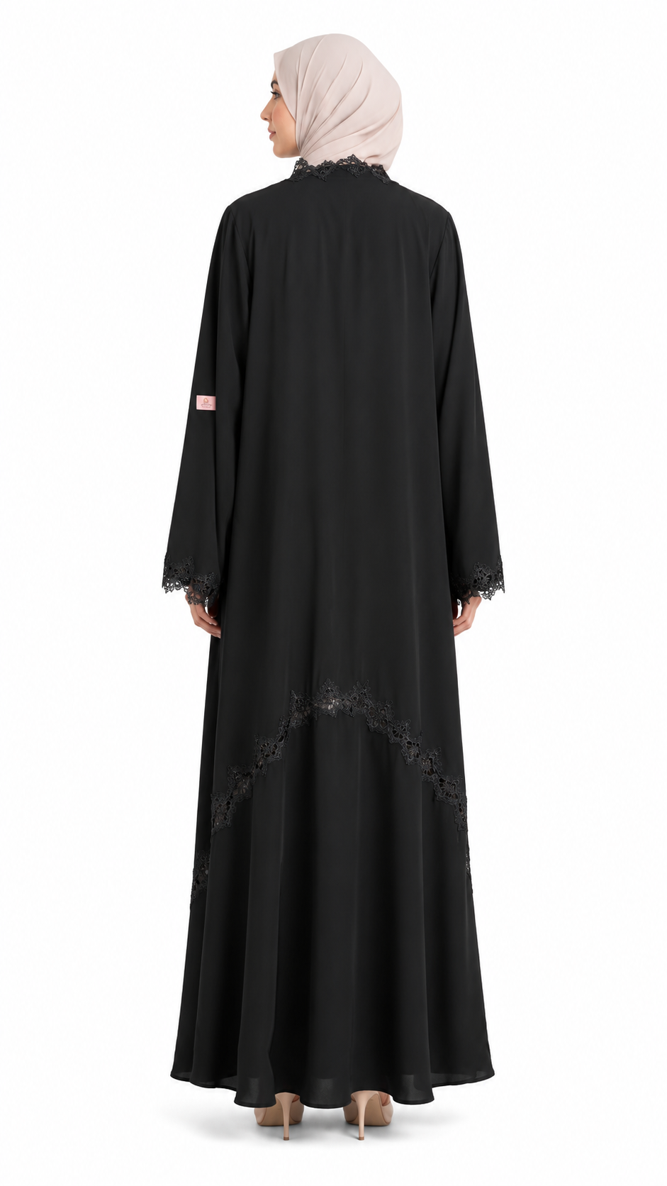 Noir Arabesque Dentelle Abaya 10013