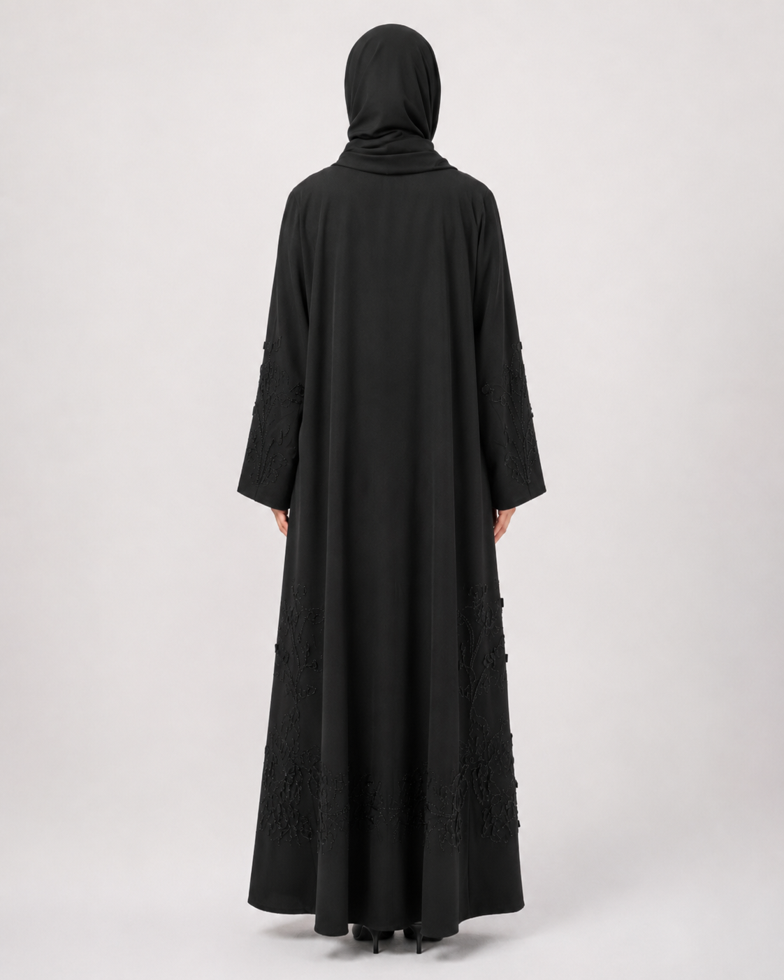 Noir Shadow Bloom Abaya 10080