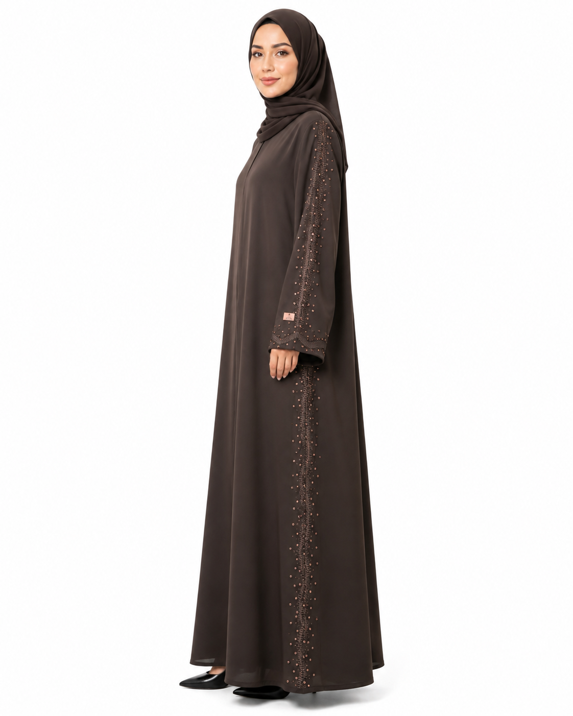 Mocha Ember Crystal Abaya 10066
