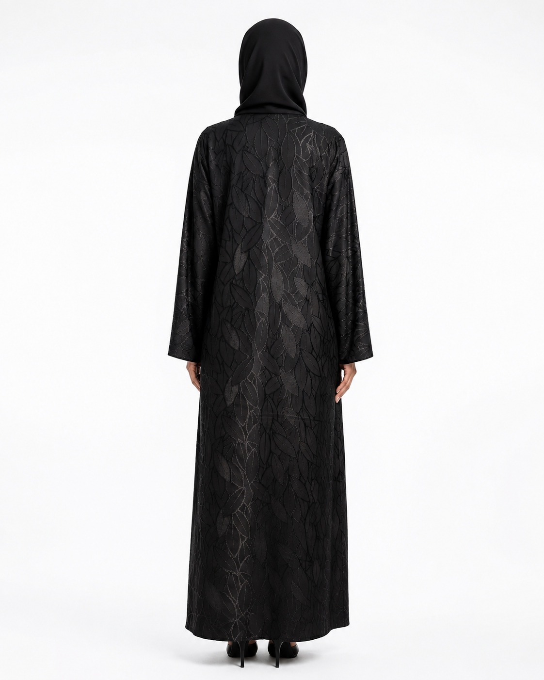 Noir Botanical Abaya 10021