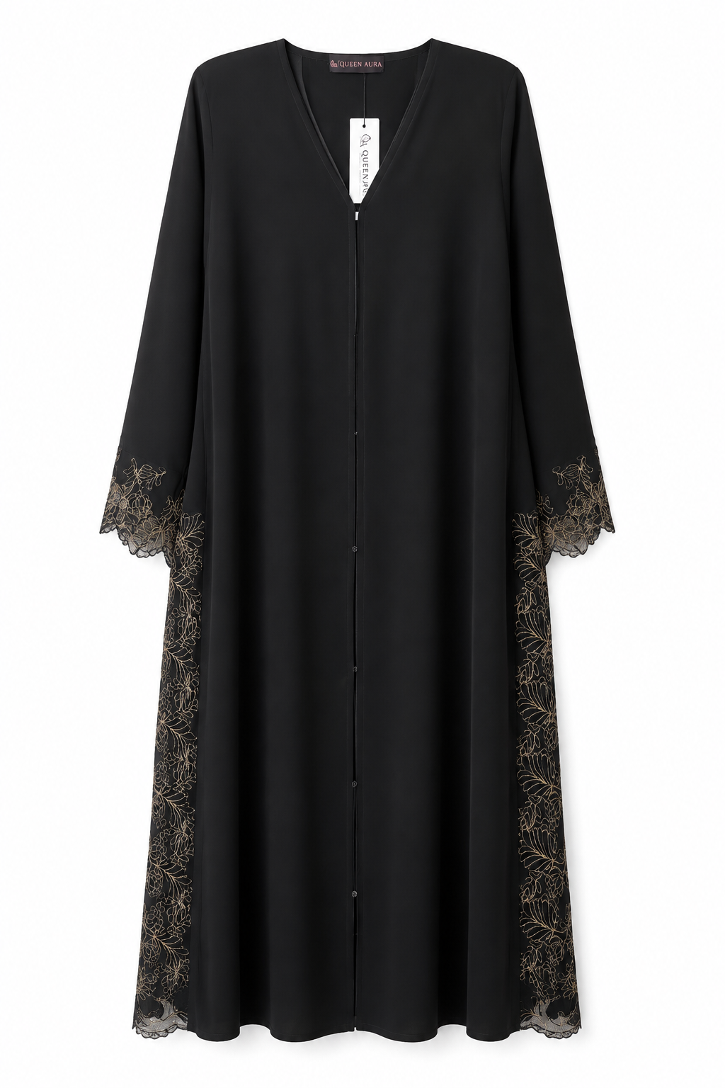 Golden Fleur Dentelle Abaya 10063