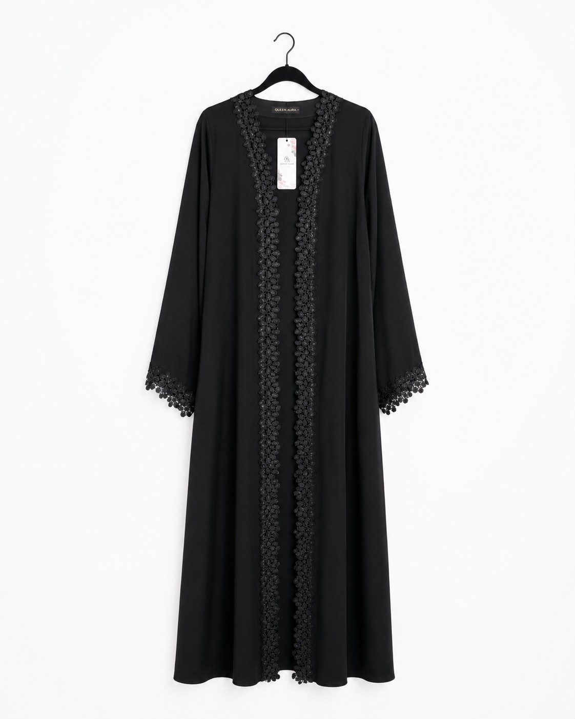 Noir Blossom Dentelle Abaya 10049