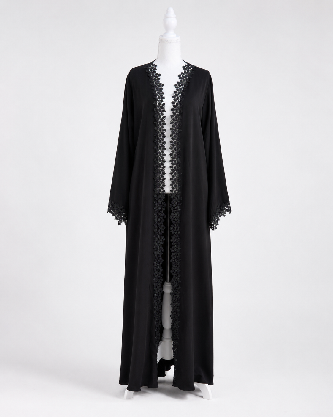 Noir Blossom Dentelle Abaya 10049