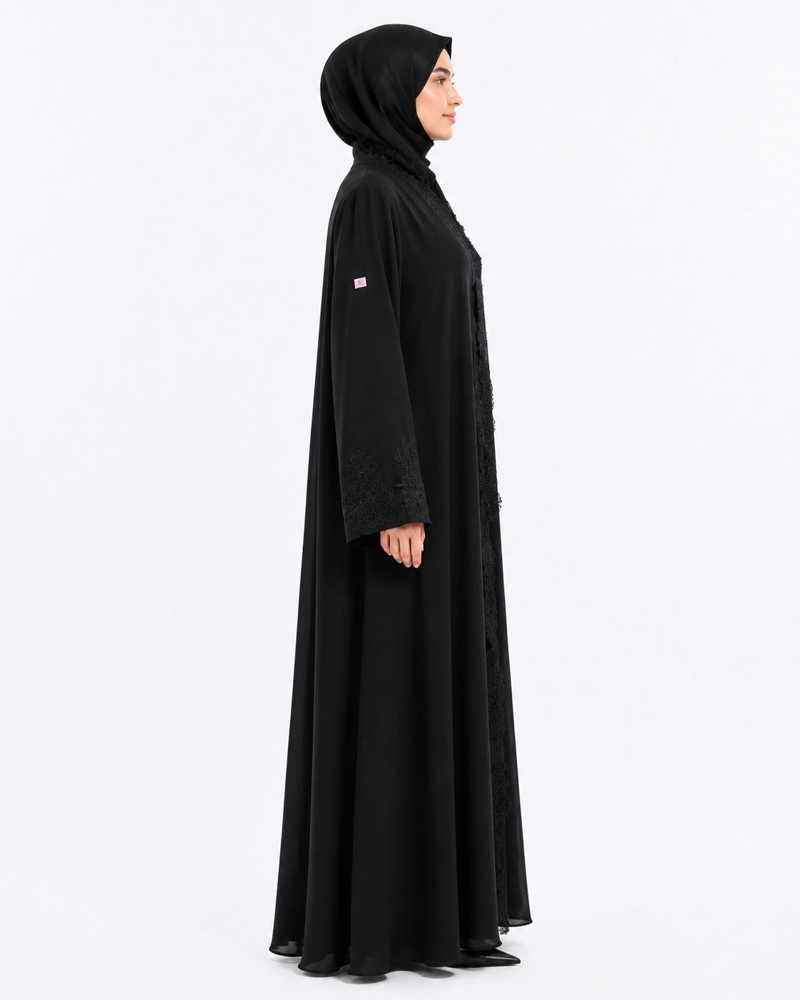 Queen Aura black abaya right profile