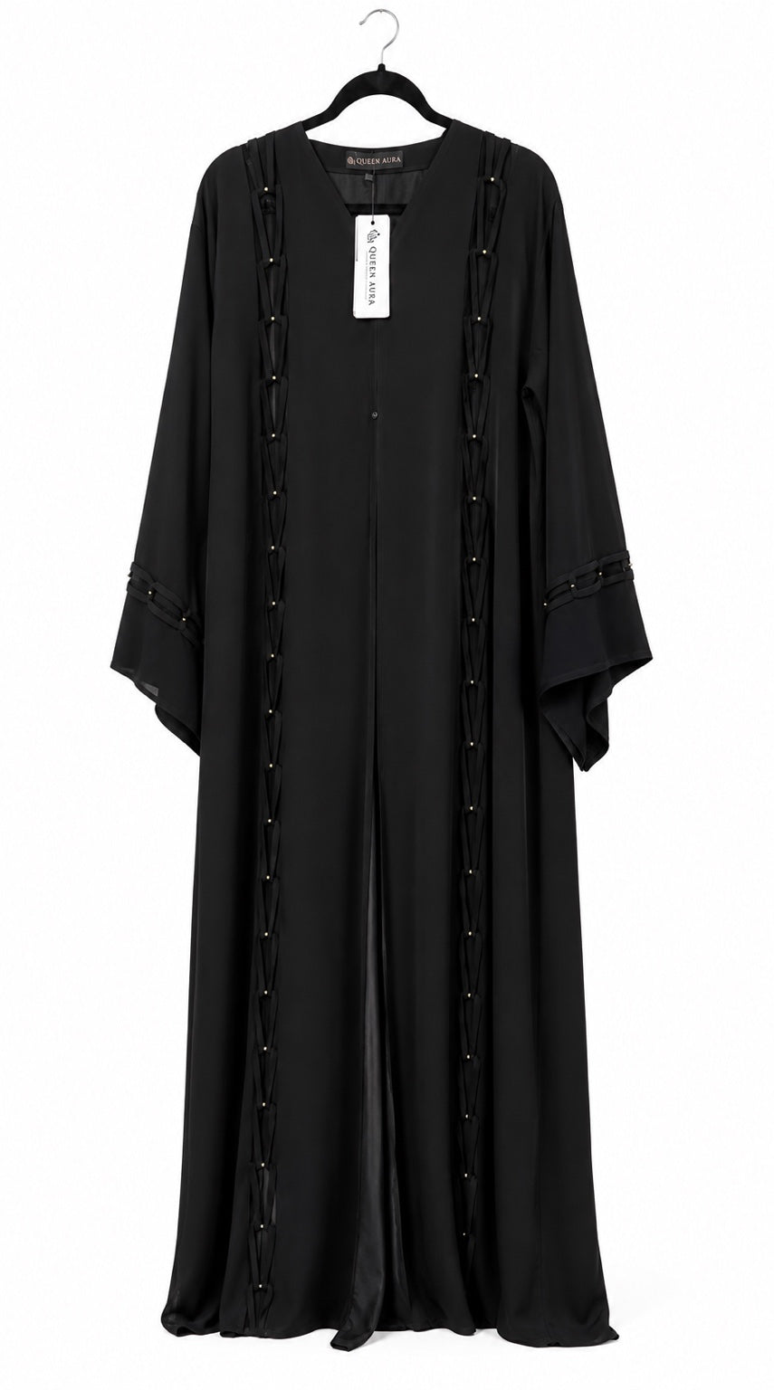 Queen Aura QA10085 black Premium Nidha abaya hanger view